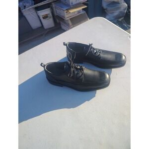 George Mens Black Square Toe Lace Up Dress Shoes Oxford MNGE0520001 Size 12
